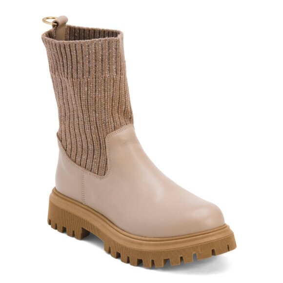 NILAENILA Grey Leather Chelsea Booties - Picture 1 of 2